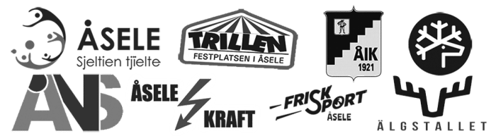 Samarbetspartners: Åsele kommun, Trillen, ÅIK, Åsele Motorsällskap, Åsele Kraft, Frisksport Åsele och Älgstallet